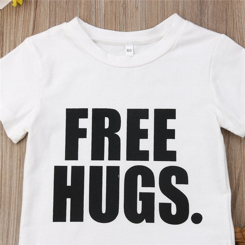 Boy 2Pcs Free Hugs Pant Sets