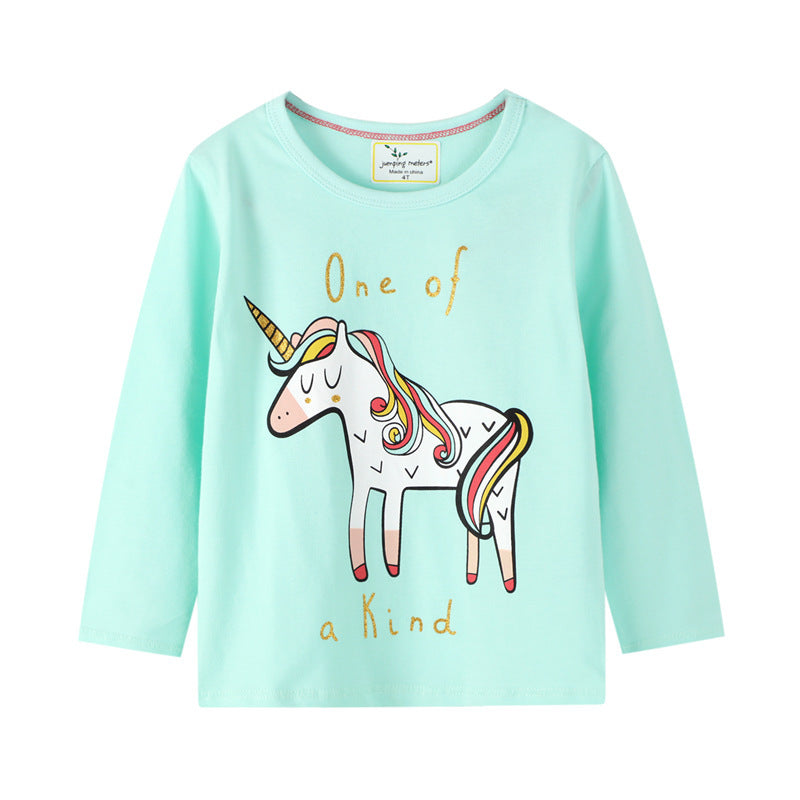 Girls' Unicorn Graphic Long-Sleeved T-Shirt