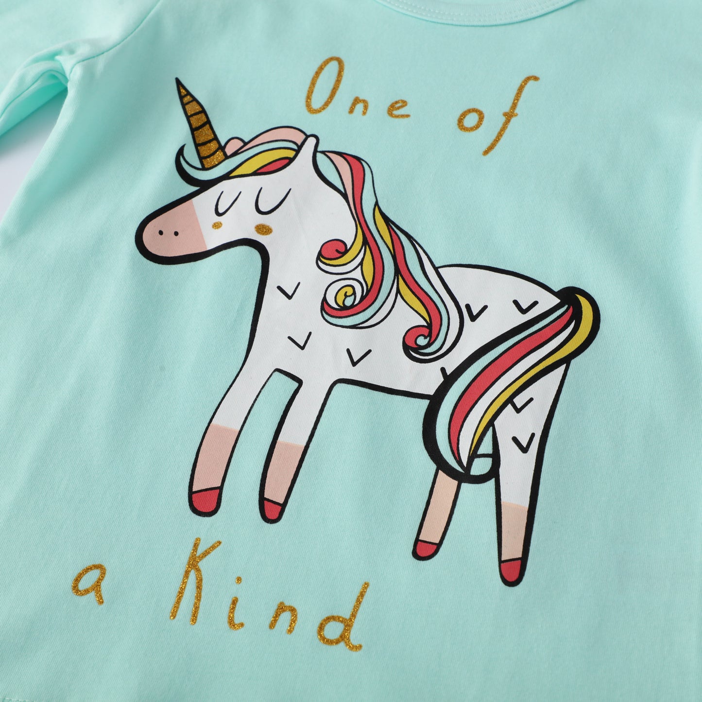 Girls' Unicorn Graphic Long-Sleeved T-Shirt