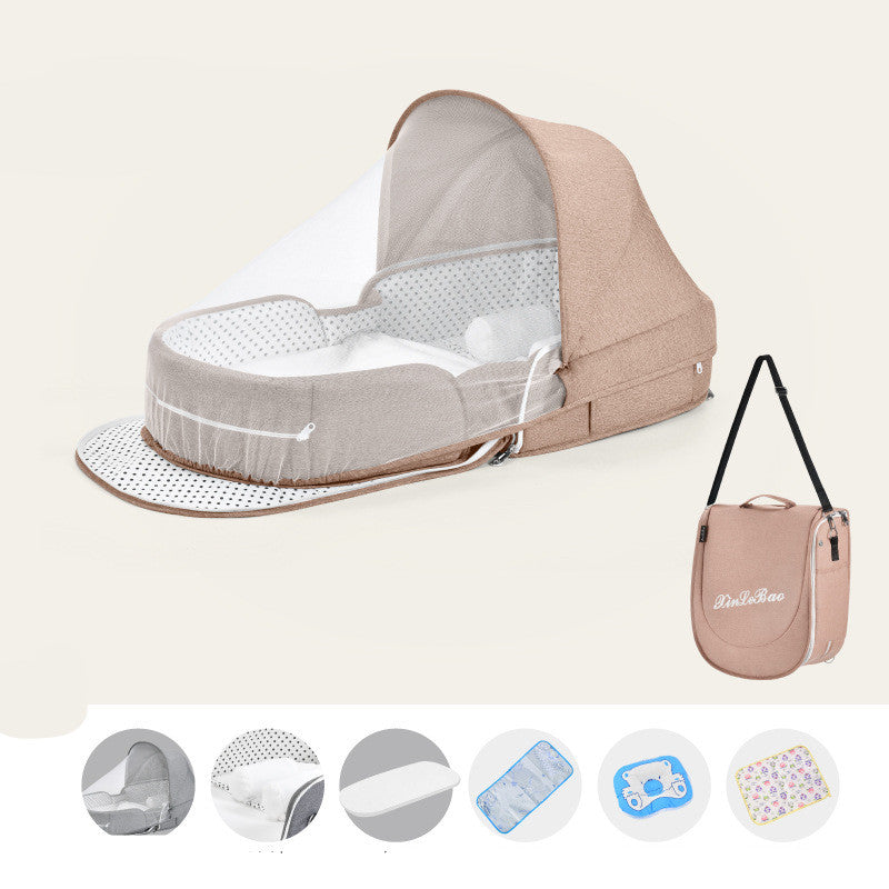 Baby Crib Multifunctional Folding Newborn Nest Toddler Bed Portable