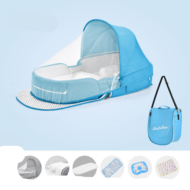 Baby Crib Multifunctional Folding Newborn Nest Toddler Bed Portable