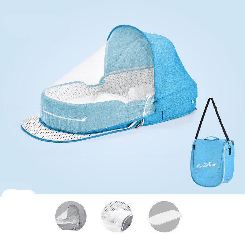 Baby Crib Multifunctional Folding Newborn Nest Toddler Bed Portable