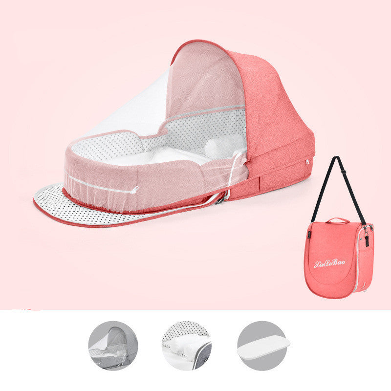 Baby Crib Multifunctional Folding Newborn Nest Toddler Bed Portable