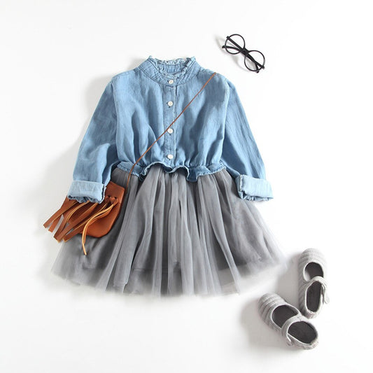 Girls Denim Dress Long