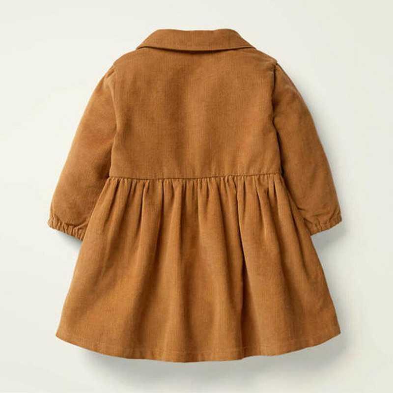 Girls Button Front Long Sleeve Dress