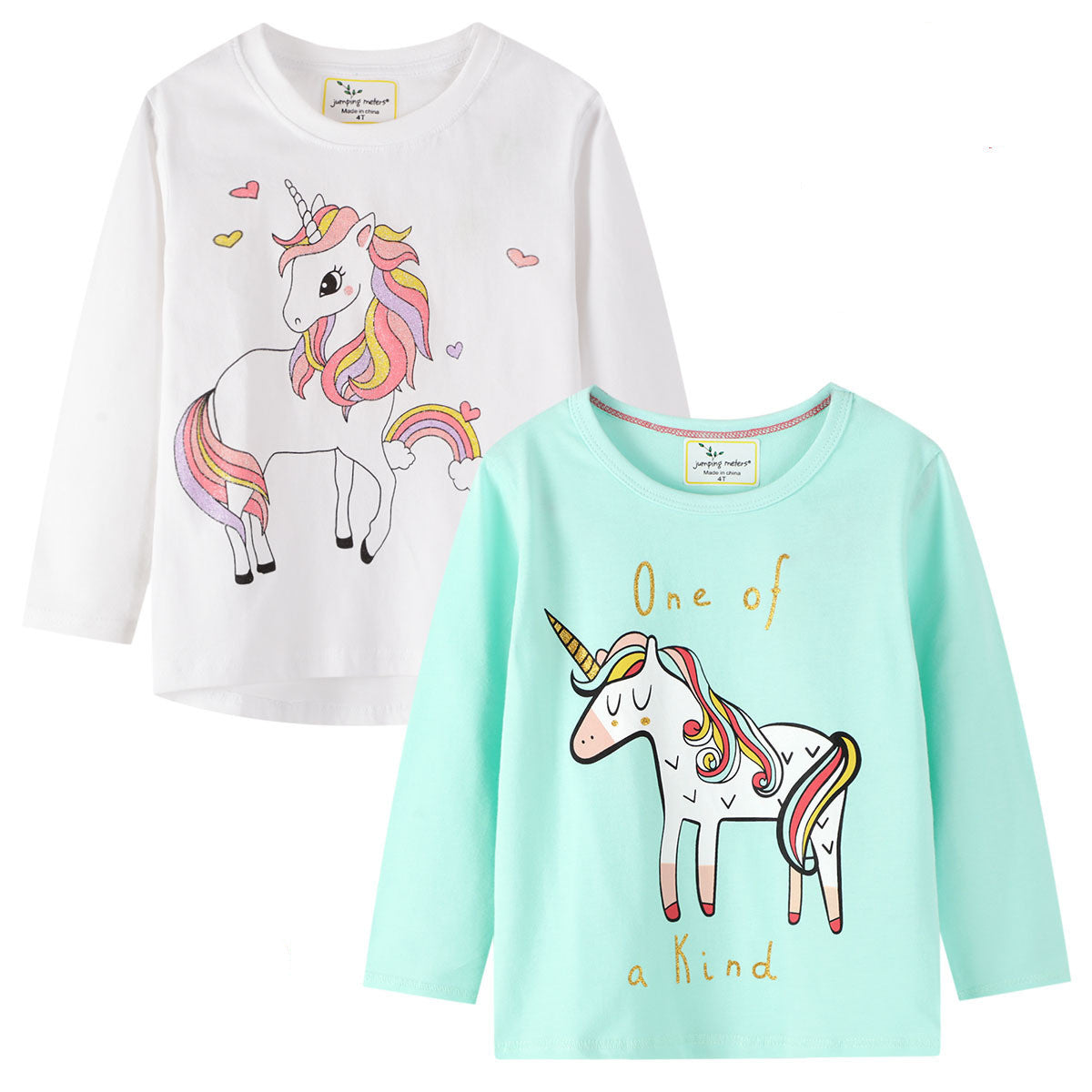 Girls' Unicorn Graphic Long-Sleeved T-Shirt