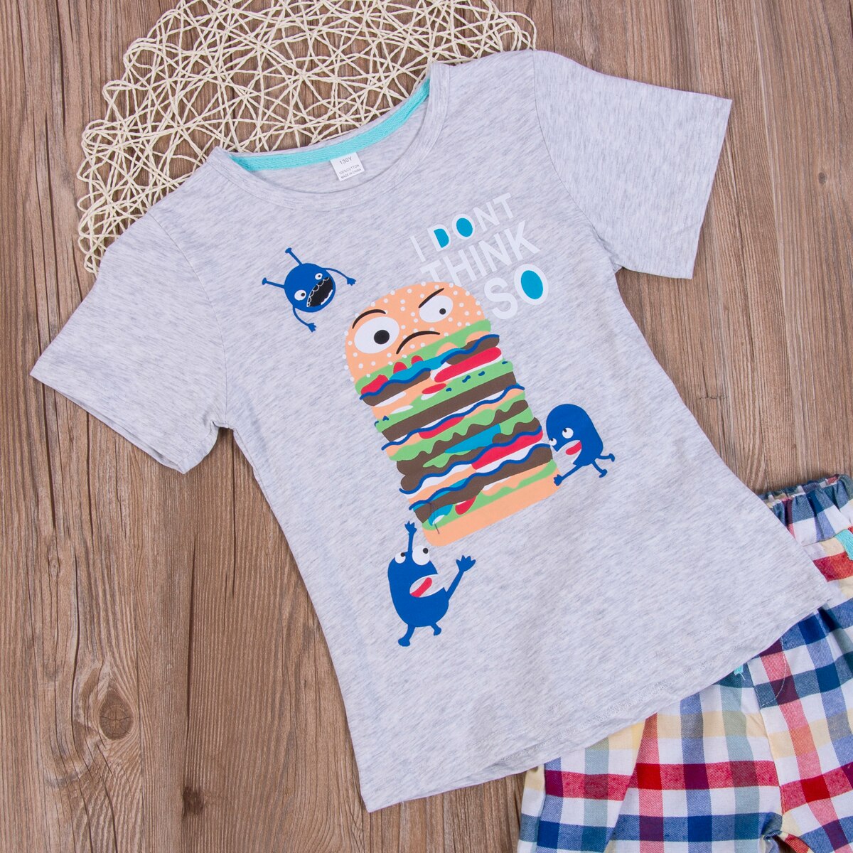 Baby Boy Cartoon Hamburg Clothes Set