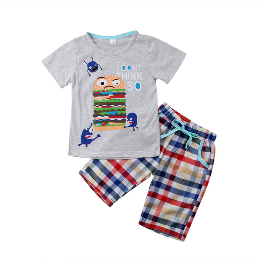 Baby Boy Cartoon Hamburg Clothes Set