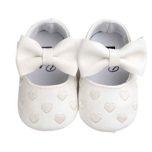 Baby Girl Shoes Heart Pattern Embossed Princess