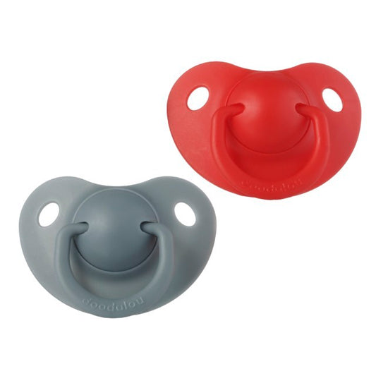 Doodalou Pacifier Red and Gray - Medium