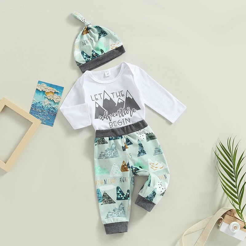 Baby Boy Let The Adventure Begin 3 Piece Layette Outfit Set