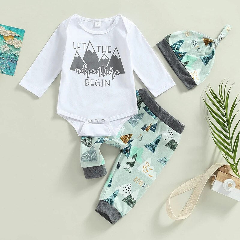 Baby Boy Let The Adventure Begin 3 Piece Layette Outfit Set