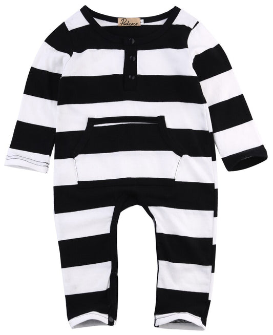 Baby Boy Love Pocket Stripe Romper