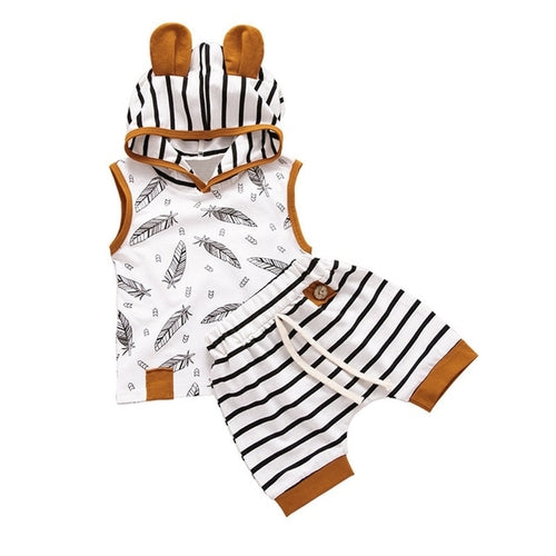 Newborn Baby Boy Hooded Set