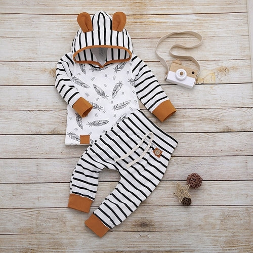 Newborn Baby Boy Hooded Set