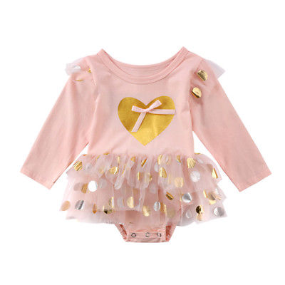 Baby Girls Long Sleeve Bodysuit Heart