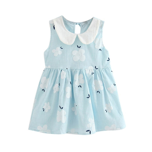 Girls Sleeveless Collared Dress