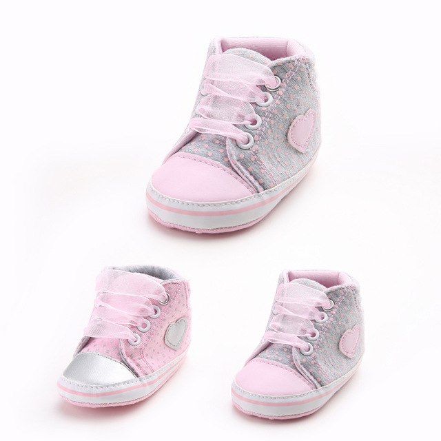 Baby Canvas Shoes Heart shape first walk