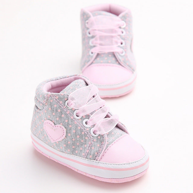 Baby Canvas Shoes Heart shape first walk