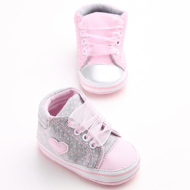 Baby Canvas Shoes Heart shape first walk