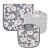 Baby Girl 3-Piece Floral Bibs & Burp Set