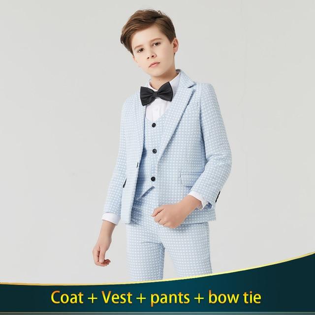 Children's blue dot suit Children Formal Dress Suit Sets Flower Boys